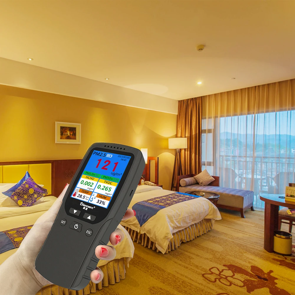 

Portable Wall Mounted 8 in 1 CO2 Meter Temperature Humidity Sensor Tester with Clock Air Quality Monitor Analyzer Carbon Dioxide