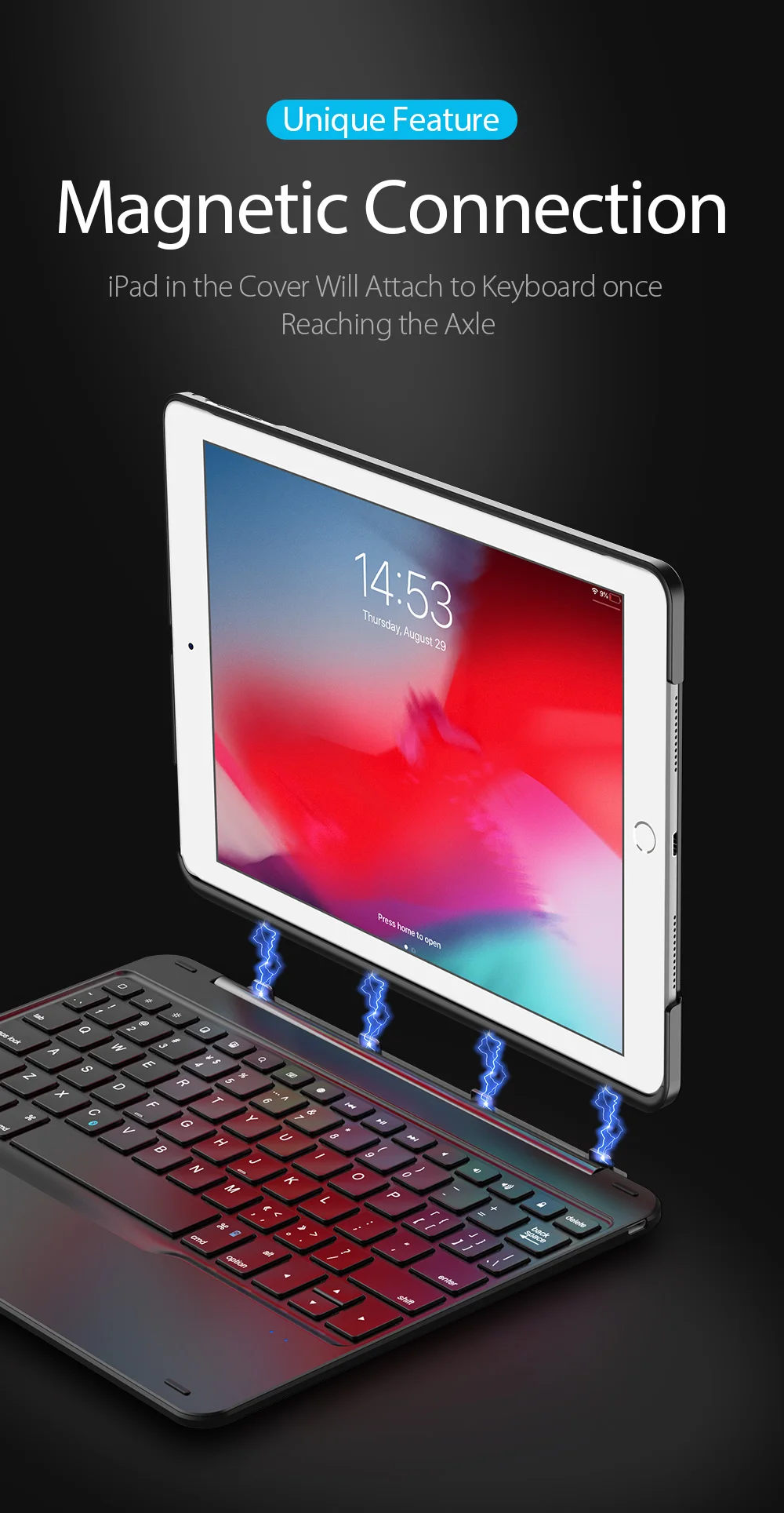 Беспроводной Bluetooth клавиатура чехол для ipad Pro 9,7 чехол смарт-планшет чехол для ipad Air 2 A1674 A1675 с карандашом