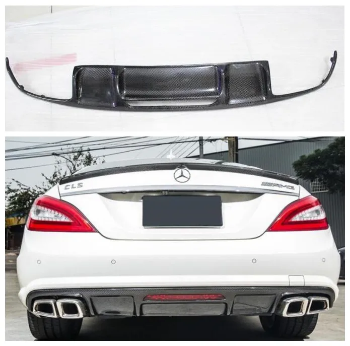 Карбоновое волокно заднего багажника для губ Диффузор с выхлопными