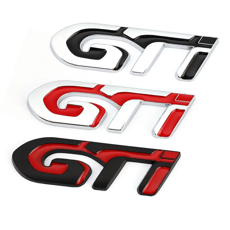 3D металлический Автомобильный логотип GTI Эмблема наклейка на автомобиль эмблемы