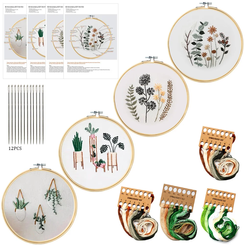 Набор для вышивания &quotсделай сам&quot круглая ткань с принтом инструменты шитья |