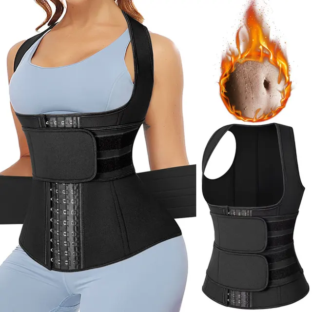 Sauna Waist Trainer Vest Workout Body Shaper Women Neoprene Sweat Slimming Sheath Double Tummy Control Trimmer Belts Corset Top 1