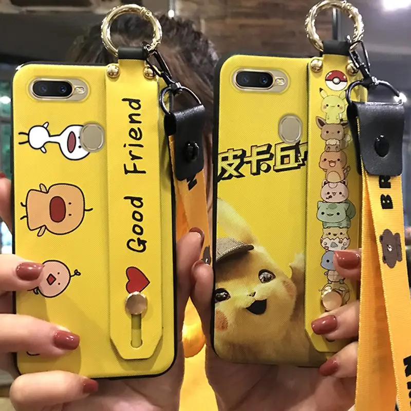 Shockproof Phone Case For Oppo A7 / AX7 A5s AX5s 6.2-inch Holder TPU Silicone Cover Lanyard Cute Cartoon Series | Мобильные телефоны