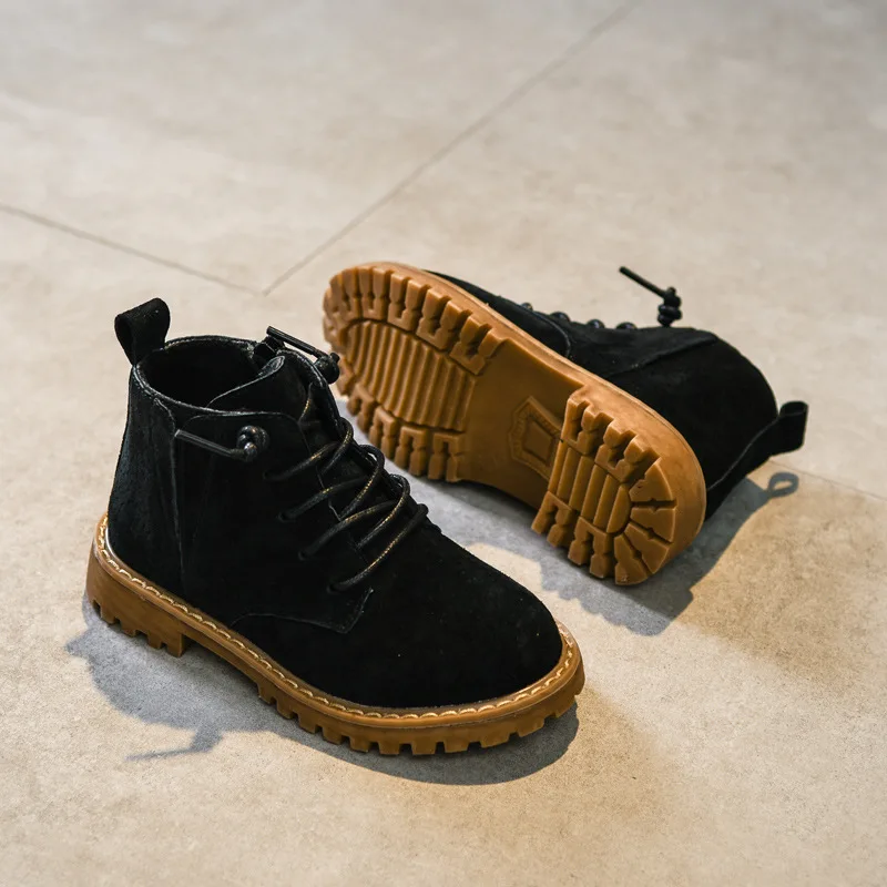 Детские кожаные ботинки Dolakids осенне-зимняя детская обувь для мальчиков и девочек