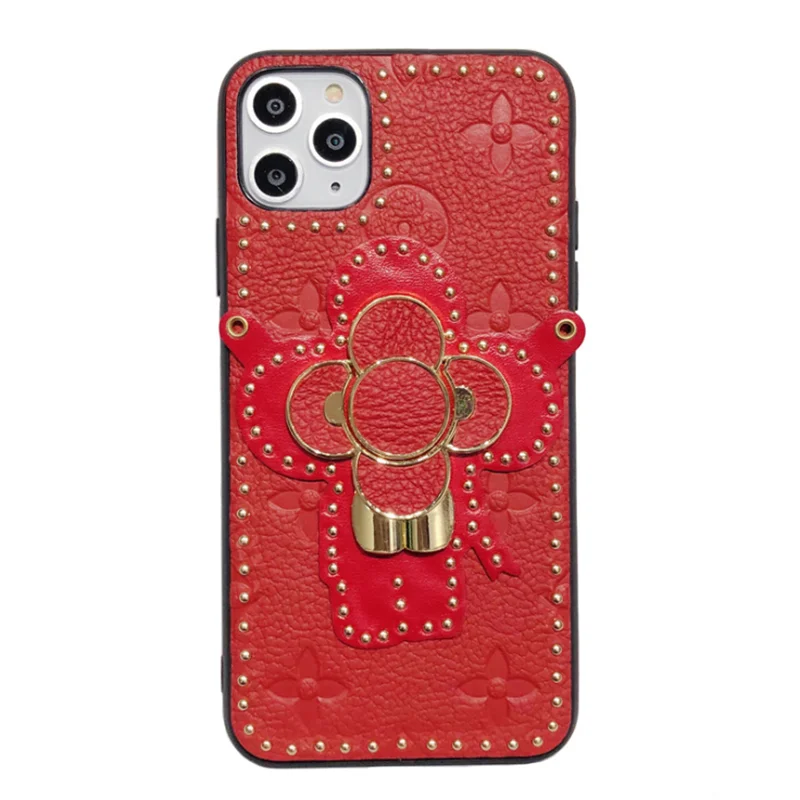 

Leather Flower Phone Case with Lanyard for iphone12 12mini pro max xr 11 xs 7/8plus