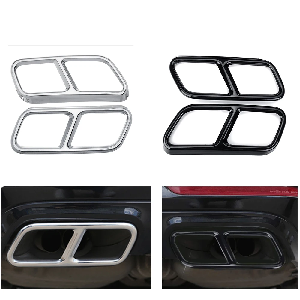 Пара черных/серебряных задних двойных выхлопных труб Yubao чехлы для Mercedes Benz S class W221