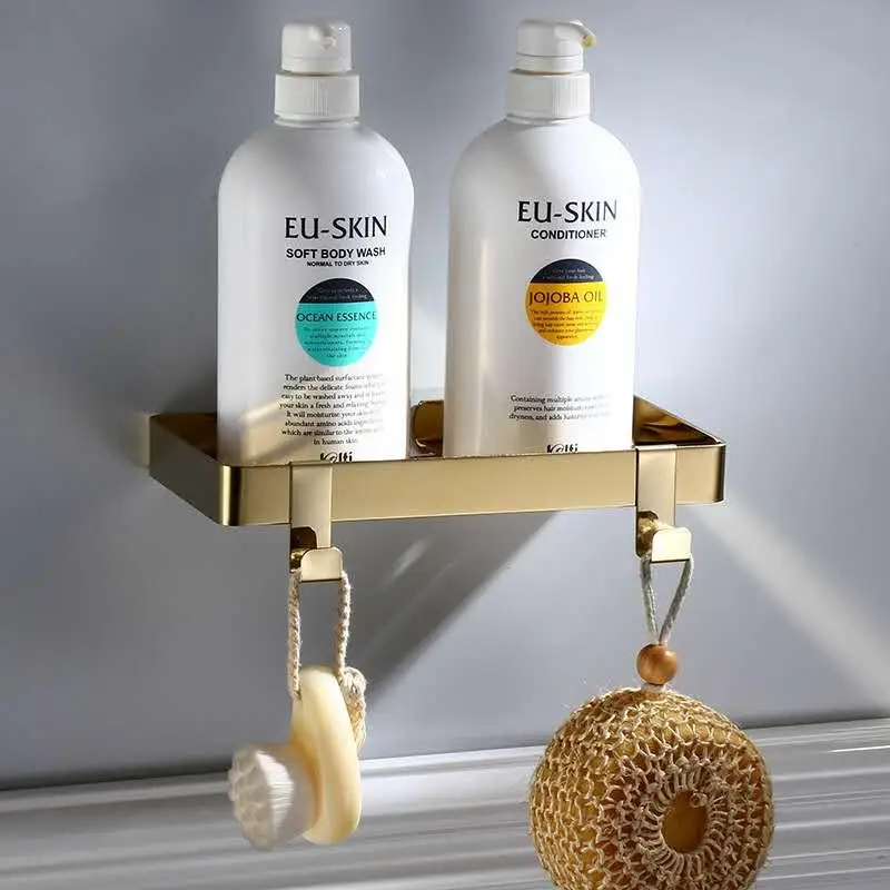 Полка черная угловая для ванной комнаты без крючка полка косметики стеллаж душа