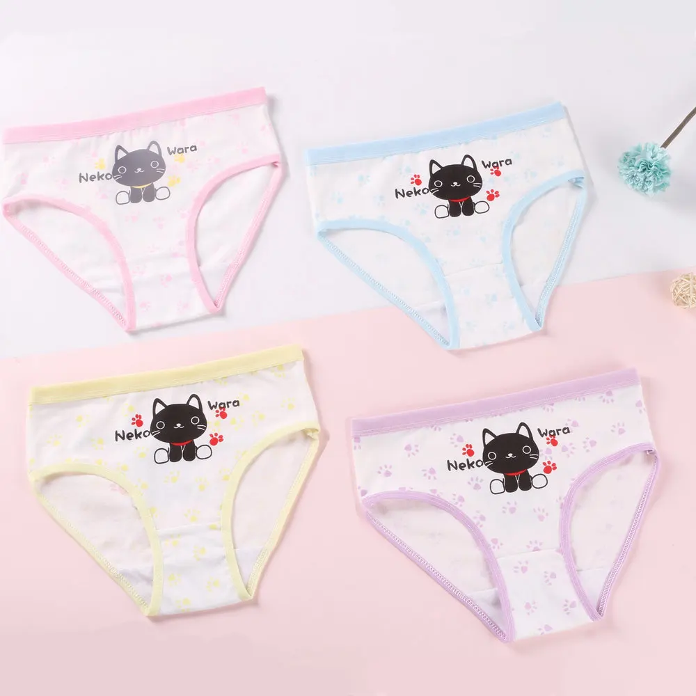 6101 4 шт./лот; Детские хлопковые трусы для девочек; милое нижнее белье для малышей с рисунком; детские трусы-боксеры; удобные мягкие трусы для девочек - Цвет: 6101