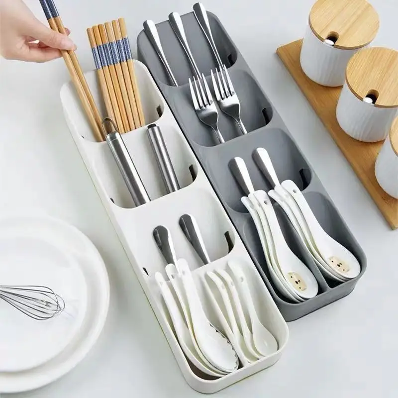 

Tableware Organizer Cutlery Storage Tray Plateau Knife Block Holde Knife Holder Spoon Fork Storage Box Drawer Plastic Container