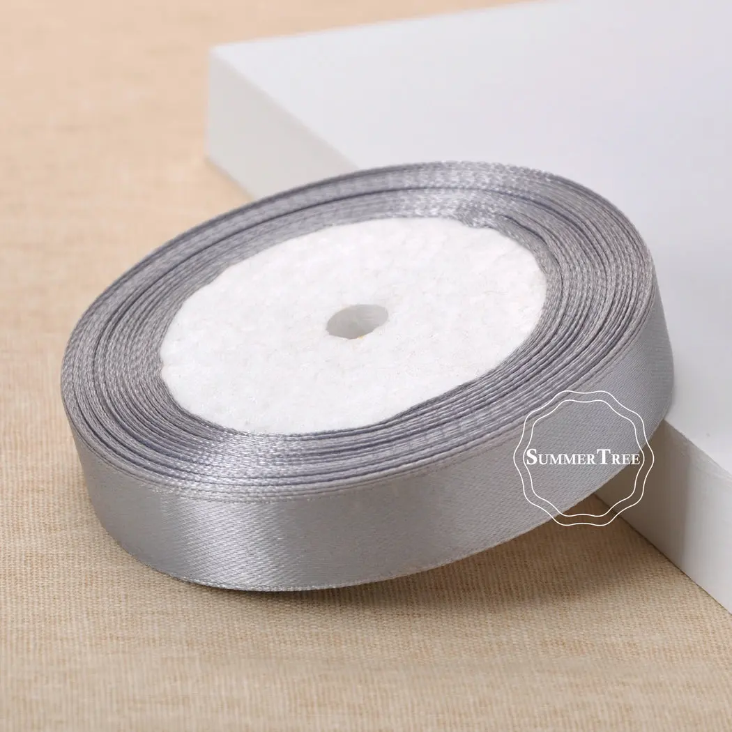 Атласная лента пояс Подарочный бант серый 25 ярдов 6 мм 10 15 38 50 для свадебной