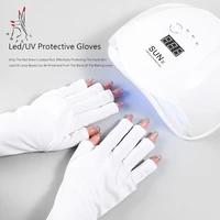 reject black hand uv protection white glove nail art gel polish anti led lamp dryer light radiation professional manicure tools