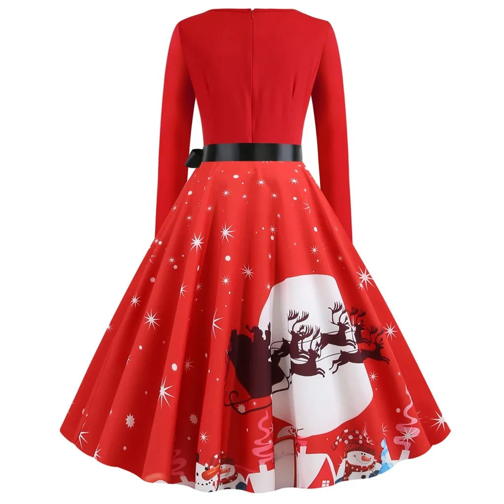 Осеннее женское рождественское платье новогоднее винтажное с рождественским