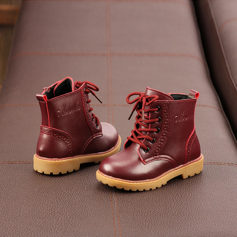 Snow Booties Boys Kids Shoes Keep Warm Children Boots Genuine Leather Thicken Plush Winter Soft SMM019 | Детская одежда и обувь