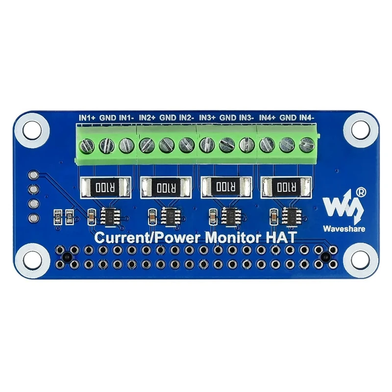 Waveshare 4-канальный ток/напряжение/Мощность монитор шляпа для Raspberry Pi с I2C/SMBus
