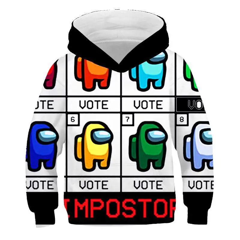 

New Game Among XUs Impostor Hoodies Kid Kawaii Cartoon Among Us Hoody Funny Anime Streetwear Fashion Unisex Sweatshirts 2020