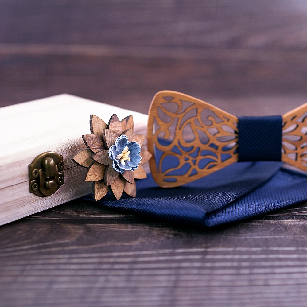 

New Floral Wood Bow Ties for Men Bowtie Hollow Butterflies Wedding suit wooden bowtie Shirt krawatte Bowknots Slim tie