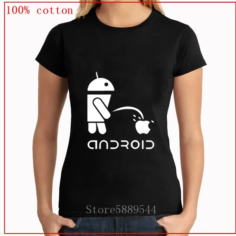 2020 Android Pees Apple белые футболки для женщин футболка из хлопка модная женские