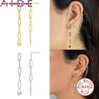Aide Pendientes плата ювелирные изделия 925 стерлингового серебра 925 серебряные серьги для женщин Скрепка цепи блокировки висячие серьги циркон ювелирные изделия для пирсинга