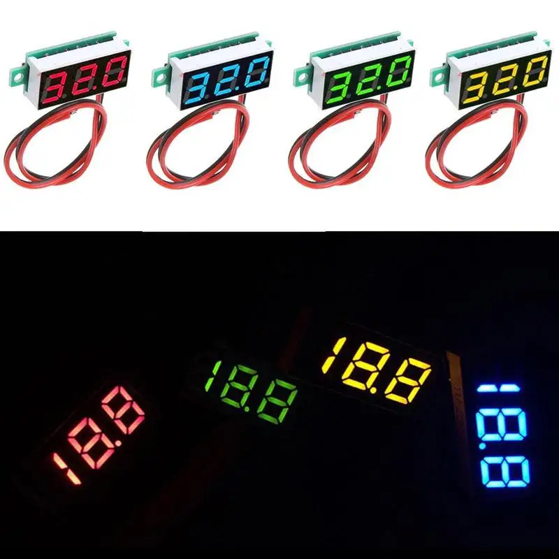 0 28 дюймов Dc 12v Мини ЖК дисплей Цифровой вольтметр Напряжение метр Панель вольт