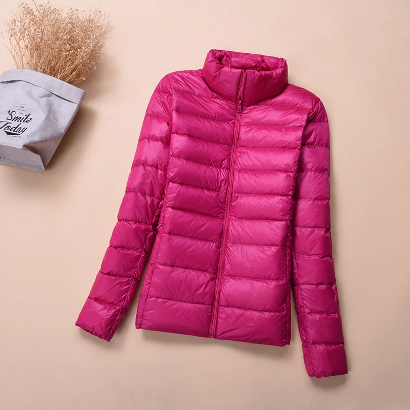 Новинка 2019 повседневный ультра светильник пуховик на белом утином пуху женское