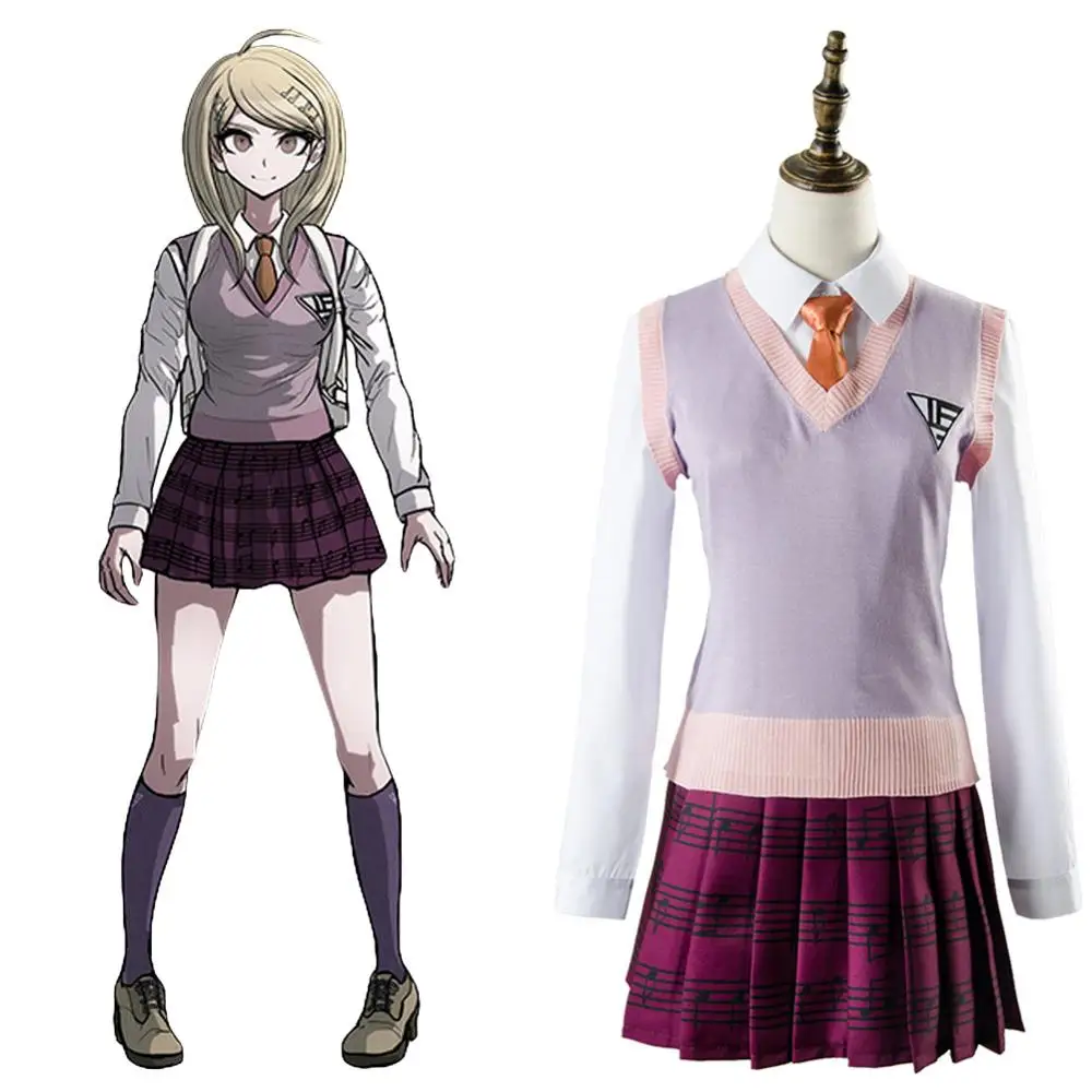 

Костюм для косплея Akamatsu Kaede из «Danganronpa 3», женское платье для девочек, наряд, Униформа, карнавальный костюм на Хэллоуин