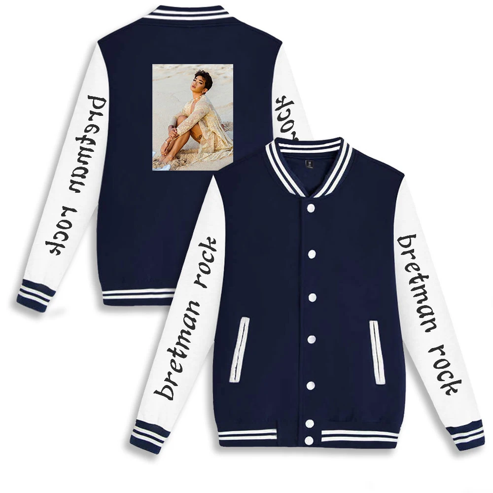

WAWNI Bretman Rock Baseball Jacket Polyester Plus Cotton Unisex Trendy Hip Hop Baseball Fashion Print Jacket Oversized Top 2021