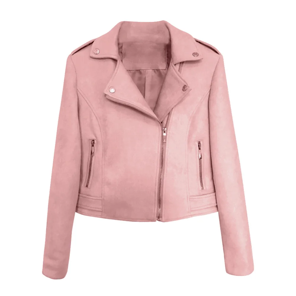 Замшевая мотоциклетная куртка из искусственной кожи женские байкерские пальто