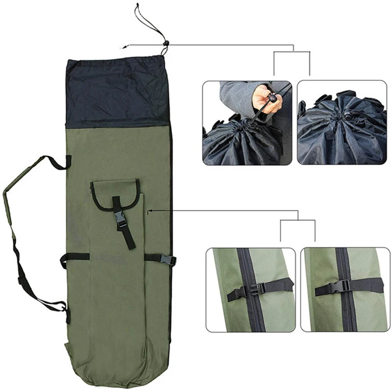 

Multifunctional fishing rod bag for outdoor fishing easy to carry foldable waterproof cylinder organizer fishing rod canvas bag