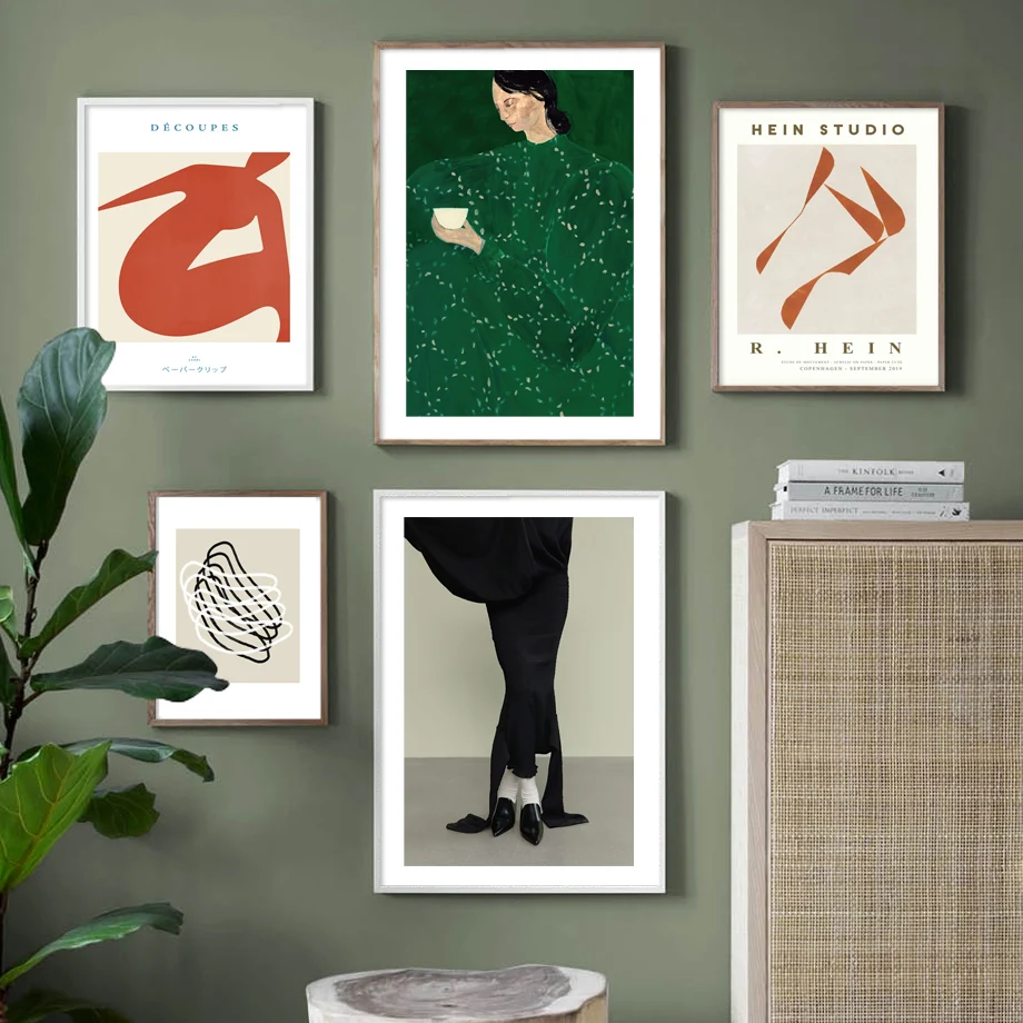 

Retro Abstract Female Geometric Line Curve Nordic Poster Wall Printing Canvas Painting Living Room Home Decoration Art