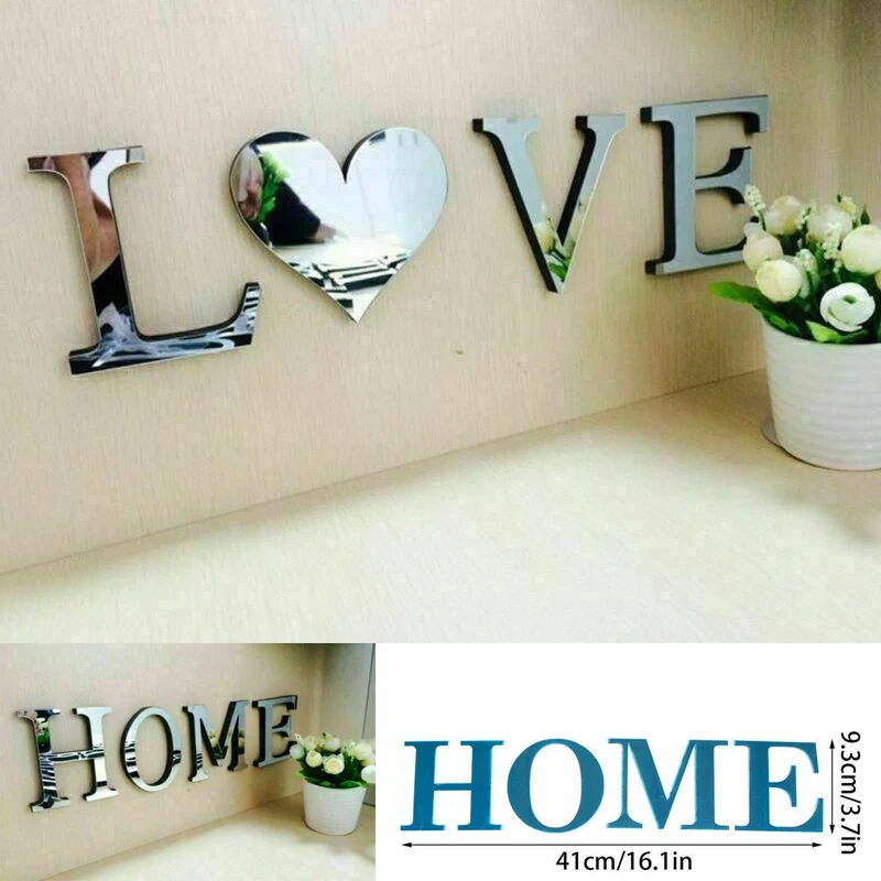 4/6 букв любовь домашняя семейная мебель акриловая зеркальная алфавитная
