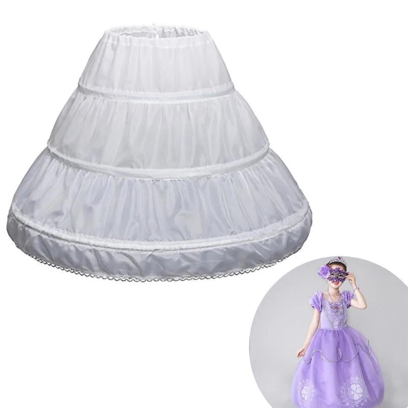 A-line 3 Hoops Cancan Children Kid Dress Bridal Petticoat Crinoline Underskirt Wedding Accessories For Flower Girl | Детская одежда и