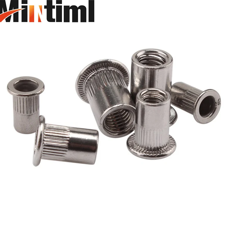 Mintiml 10 шт. M3 M4 M5 M6 M8 M10 M12 304 нержавеющая сталь Rivnut с плоской головкой заклепки