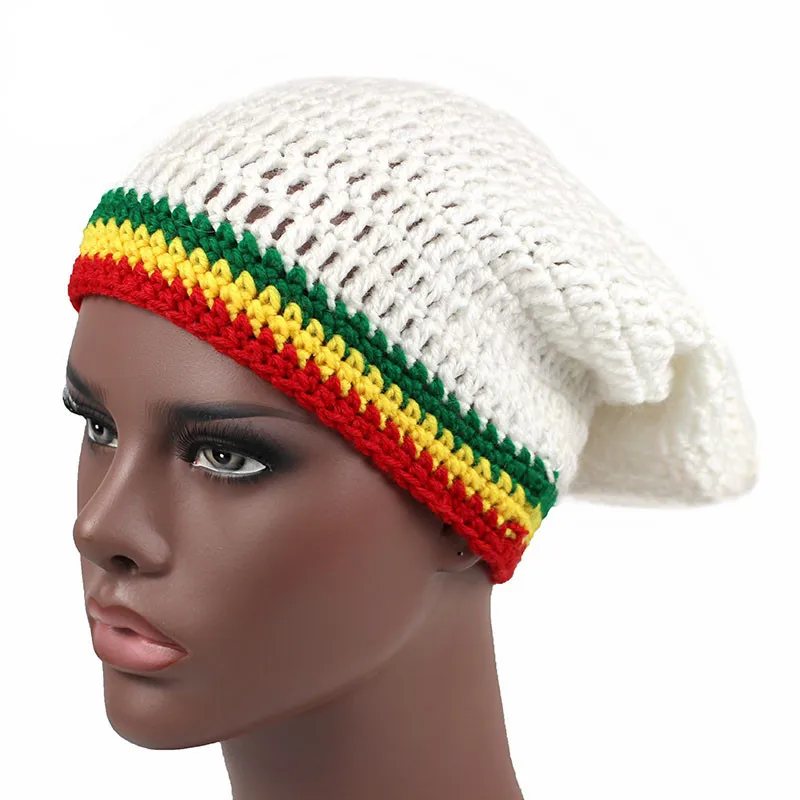 Модная шапка унисекс Rasta зимние теплые вязаные крючком шапки ручной работы Jamaican