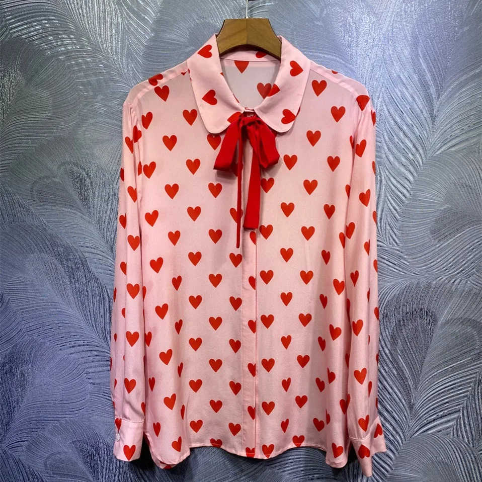 Новые дизайнерские женские милые рубашки с бантом Весна Осень
