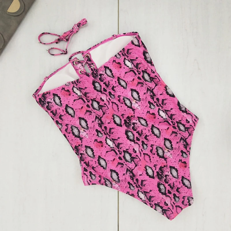 Bikinx Леопардовый Цельный с рисунком костюм высоким вырезом купальник женский