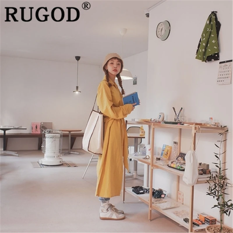 RUGOD женское Полосатое длинное платье с отложным воротником Тонкая Свободная