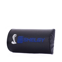 embroidery for shelby emblem car carbon fiber style headrest soft neck pillow for ford focus fiesta ranger mustang accessories