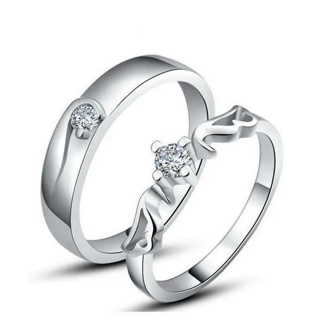 Кольцо для пары изысканное обручальное кольцо с цирконом мужчин и женщин мужское