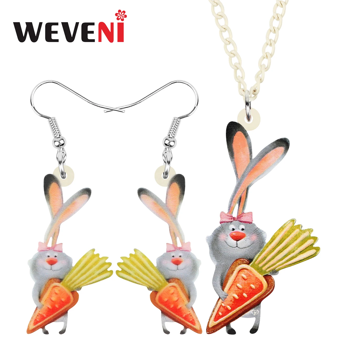 Набор ювелирных украшений WEVENI для женщин и девочек акриловый с изображением