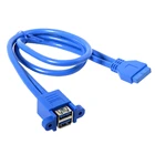 Переходник USB 0,5, 3,0 м, 20 контактов на два USB 3,0, два USB, 2 порта на 19-контактный разъем для материнской платы, двойной Кабель-адаптер с винтом