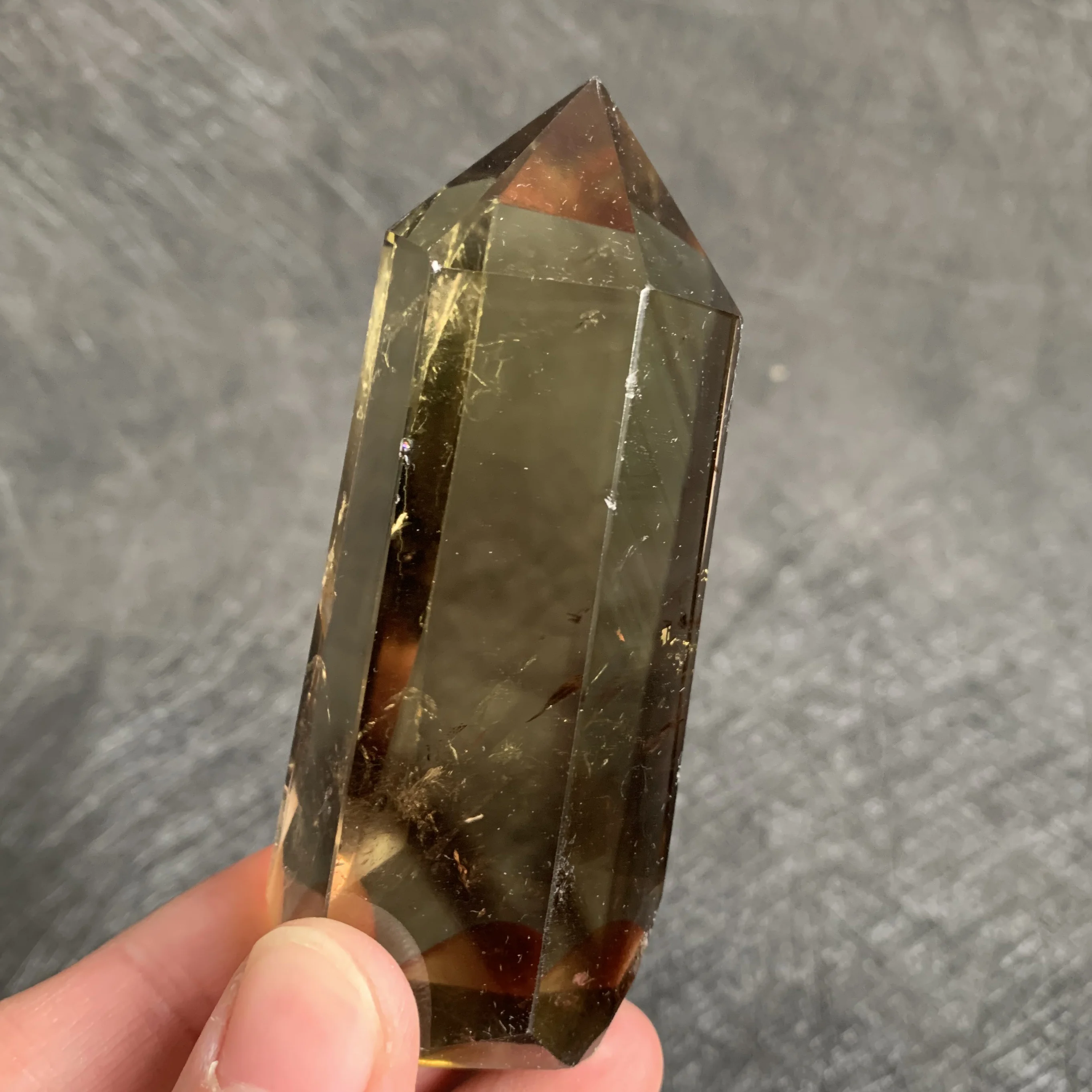 

160g Natural Citrine Wand Point Decoration Polished Yellow creastly Quartz Crystal Reiki Healing Obelisk H08