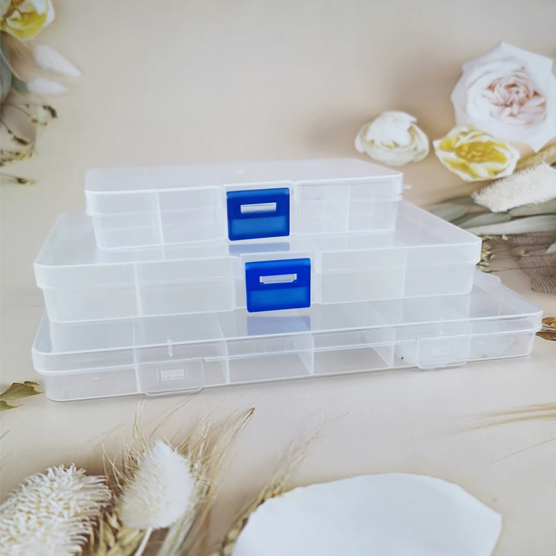 

ApeUr 1pcs Plastic Storage Jewelry Box Compartment Container For Beads Earrings Box Jewelry Rectangle Box Case 10/13/24 Slots