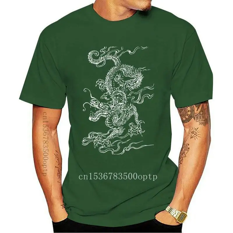 

New CHINESE DRAGON Kungfu Classic Men's Tops T Shirt Tattoo Graphic Artistic Aesthetic Europe Cotton Men T Shirt Fashionable