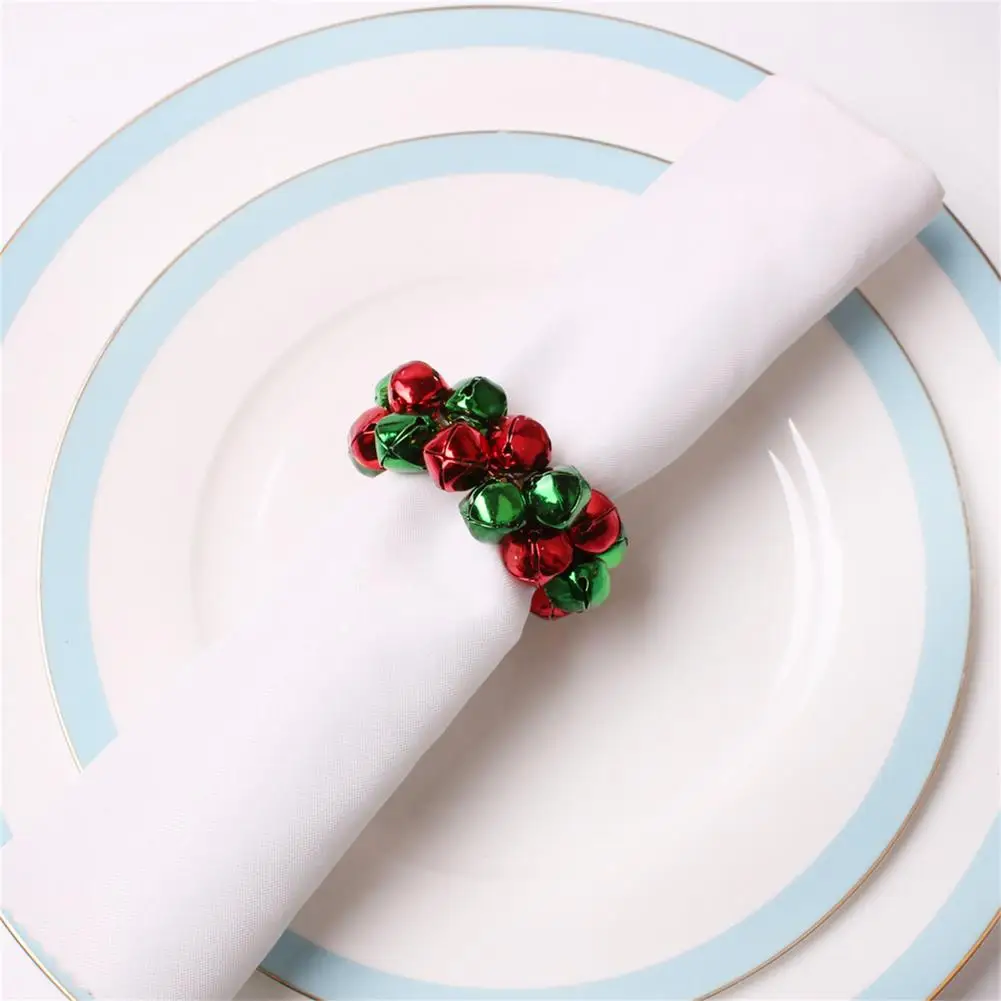 

1pc Christmas Bell Napkin Button Creative Alloy Napkin Buckle For Christmas Dinner Wedding Home Party Table Embellishment