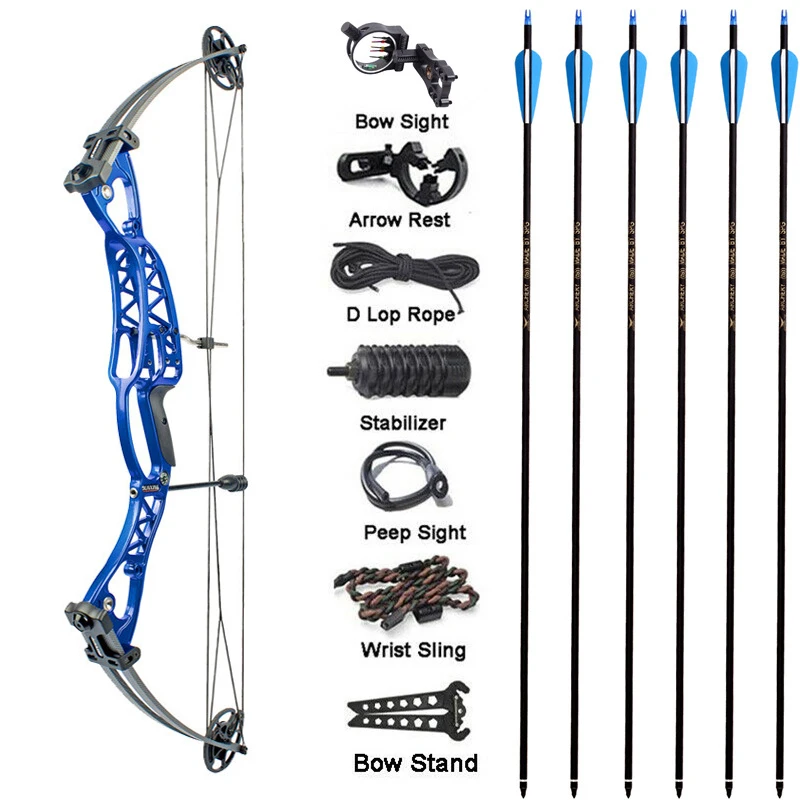 

40-60 фунтов Набор регулируемого блочного Лука, шкив для лука, ремешок для лука Sp500, карбоновая стрела, используется для охоты и стрельбы