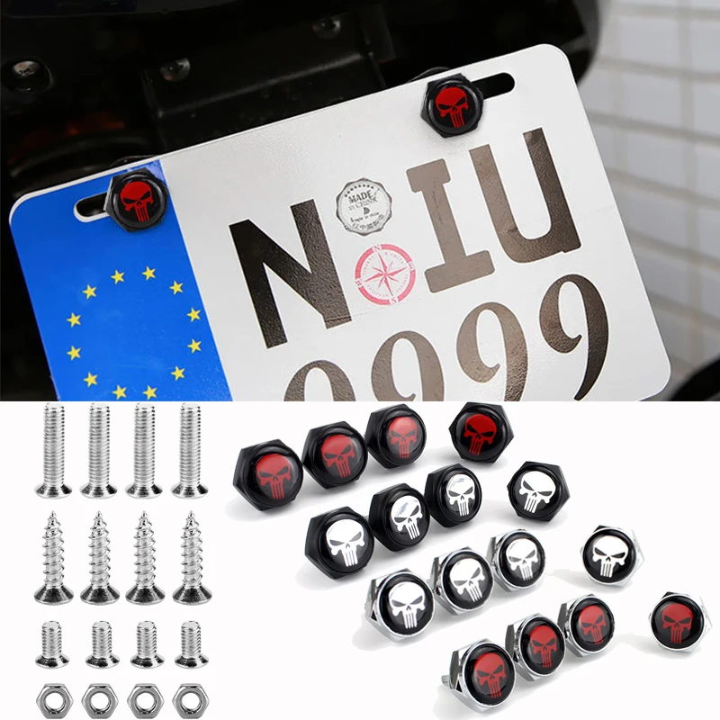 

4PC/Set Anti-rust Anti-theft Metal General Motors Motorcycle License Plate Bolt Frame Screw Personality Modified Custom Car Logo