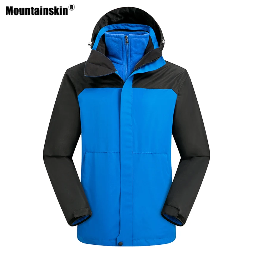 Mountainskin зимние мужские и женские походные куртки из 2 предметов толстые уличные