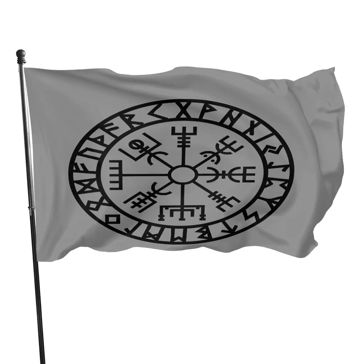 Флаги для лесбиянок Vegvisir - Futhark Runes-Navigator-флаг викингов флаги | Дом и сад
