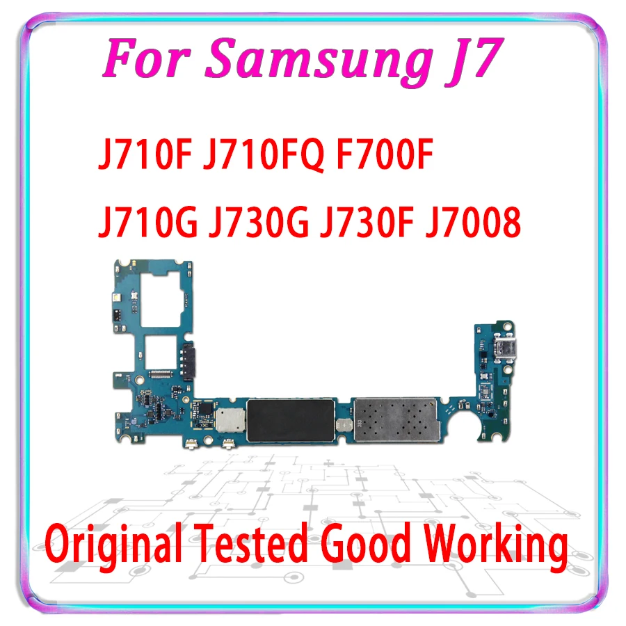 100% оригинальная материнская плата для Samsung Galaxy J7 J710F J710FQ F700F J710G J730G J730F J7008