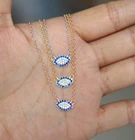 Ожерелье из серебра 100% пробы с подвеской на удачу и сглаза, популярный стиль, высокое качество, 3 цвета, Турецкий Дурной глаз сглаза с кубическим цирконием